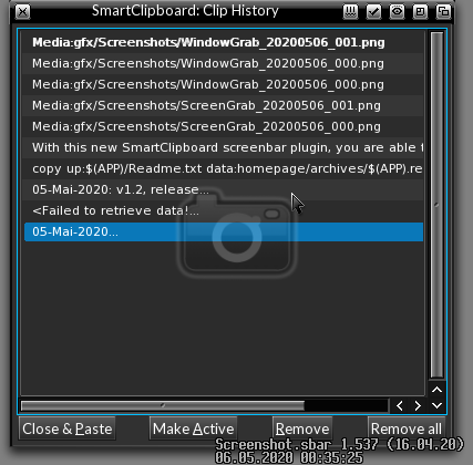 SmartClipboard ClipHistory window